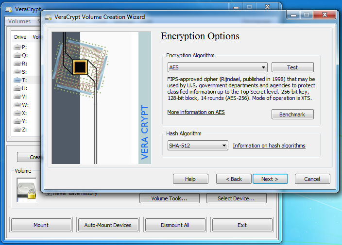 VeraCrypt创建加密卷界面